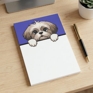 Bloco De Notas Shih Tzu Cute Peeking Puppy Dog Dons