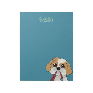 Bloco De Notas Shih Tzu Puppy na Lista Azul para Fazer