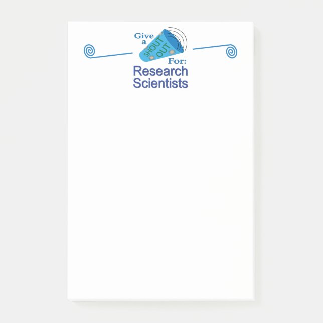 Bloco De Notas Shout Out for Research Scientists (Frente)