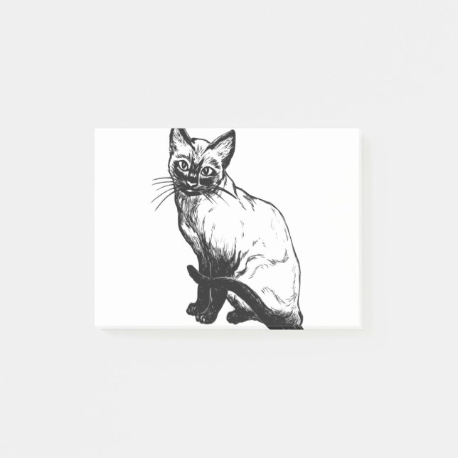 Bloco De Notas Siamese Cat Feline Pet Sitting Siamese Gatinho (Frente)