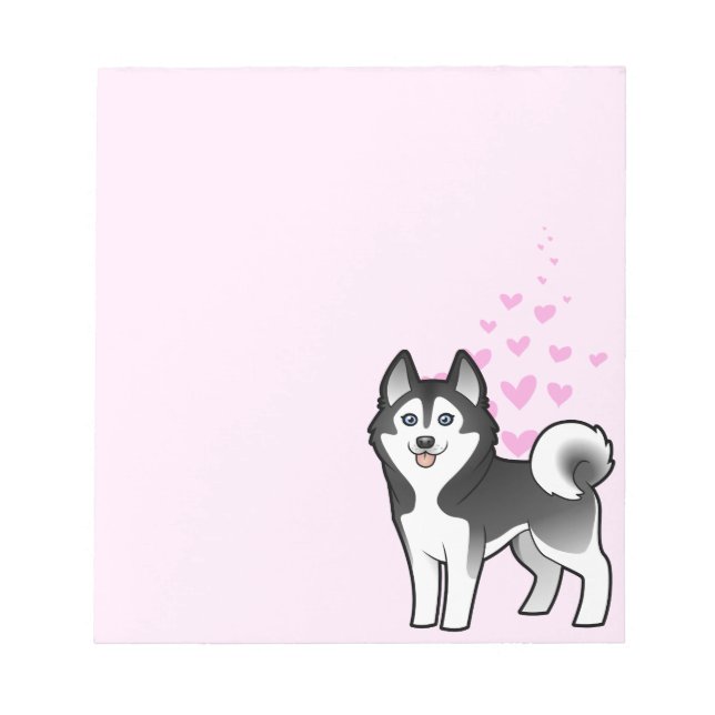 Bloco De Notas Siberian Husky / Alaskan Malamute Love (Frente)