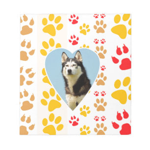 Bloco De Notas Siberian Husky Dog Heart Paws Impressão