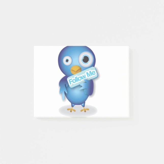 Bloco De Notas Siga-Me No Twitter Bird (Frente)