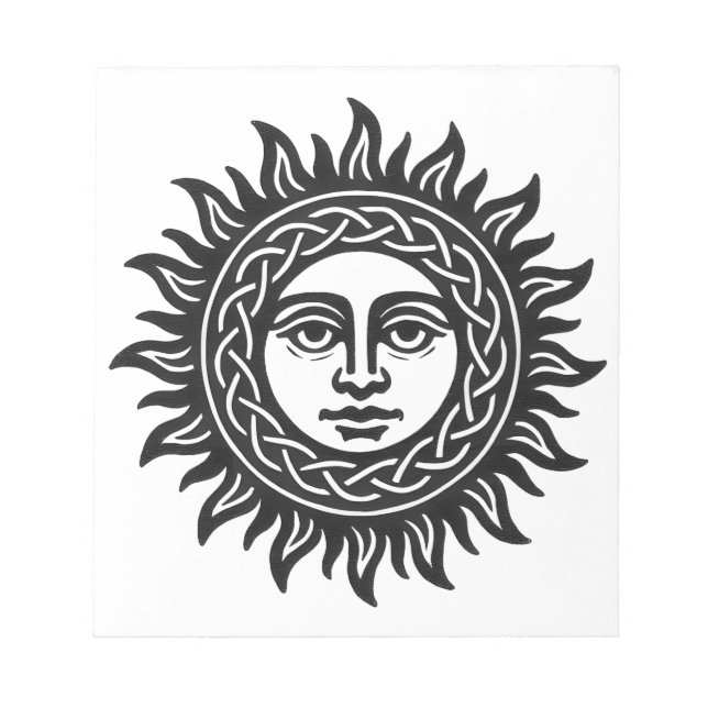 Bloco De Notas Sigilo do Rosto Solar – Emblema do Sol Negro (Frente)
