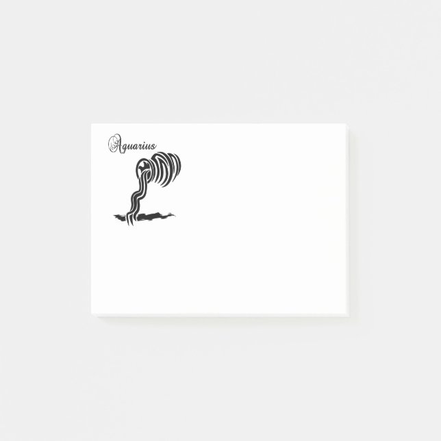 Bloco De Notas Signo e Símbolo de Aquário (Frente)