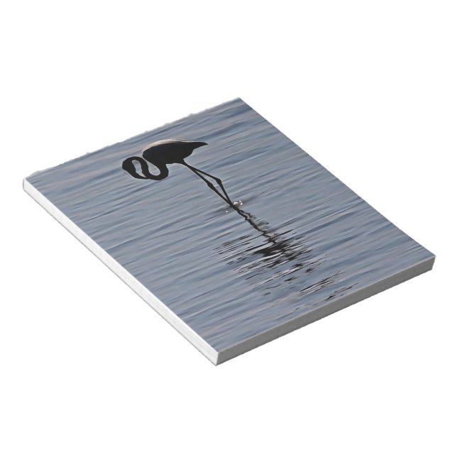 Bloco De Notas Silhueta Artística de Flamingo Solitário (Inclinado)