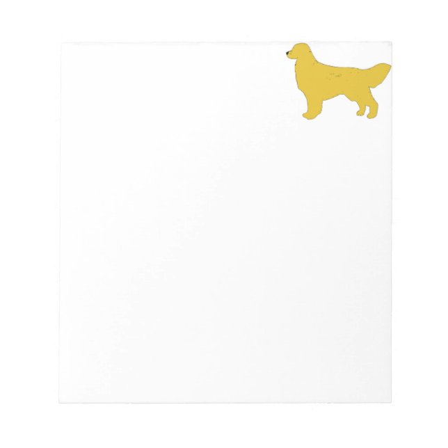 Bloco De Notas silhueta da cor do retriever dourado (Frente)