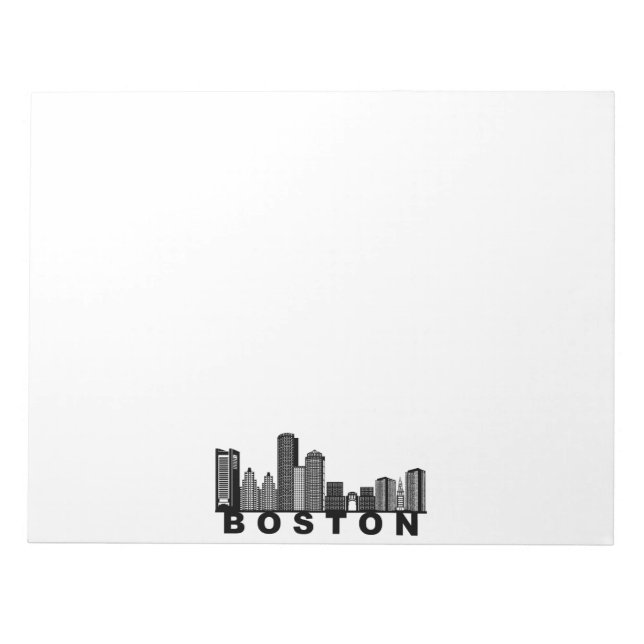Bloco De Notas Silhueta da Paisagem de Boston  (Frente)