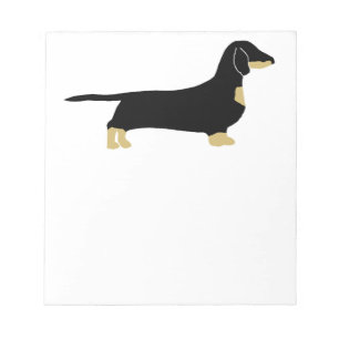 Bloco De Notas silhueta dachshund preta e bronzeada