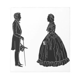 Bloco De Notas silhueta de abraham lincoln mary todd lincoln