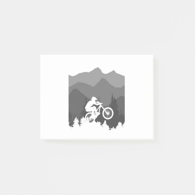 Bloco De Notas Silhueta de bicicleta de montanha para o fanático  (Frente)