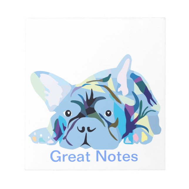 Bloco De Notas Silhueta de Bulldog Francês (Frente)