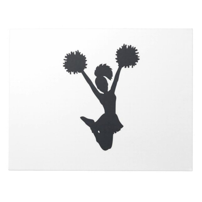 Bloco De Notas Silhueta de Cheerleader (Frente)