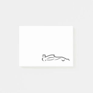 Bloco De Notas Silhueta de desenho de linha de carro de corrida