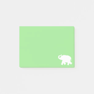 Bloco De Notas Silhueta de Elefante Branco em Verde Lima
