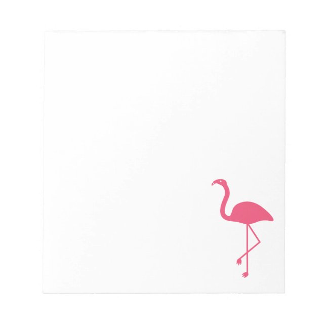 Bloco De Notas Silhueta de Flamingo Rosa (Frente)