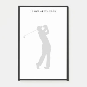 Bloco De Notas Silhueta de Golfista Personalizada