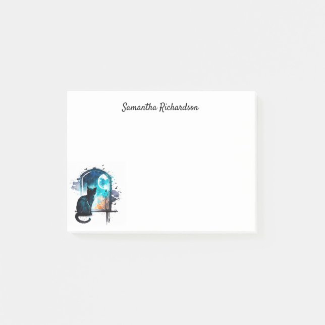 Bloco De Notas Silhueta de Lua Preta Personalizada (Frente)