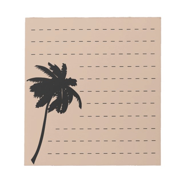 Bloco De Notas Silhueta de Palmeira Cor Personalizada Listrada (Frente)
