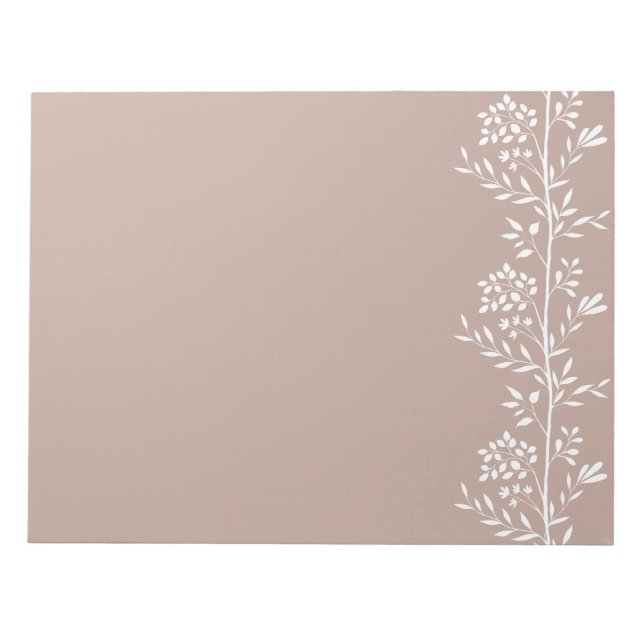Bloco De Notas Silhueta Vertical Graceful M1 Flora Branca (Frente)