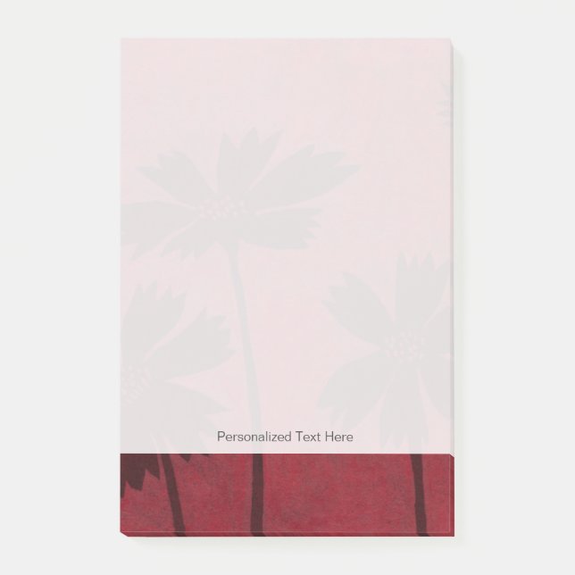 Bloco De Notas Silhuettes de cabeça-de-flor em segundo plano (Frente)