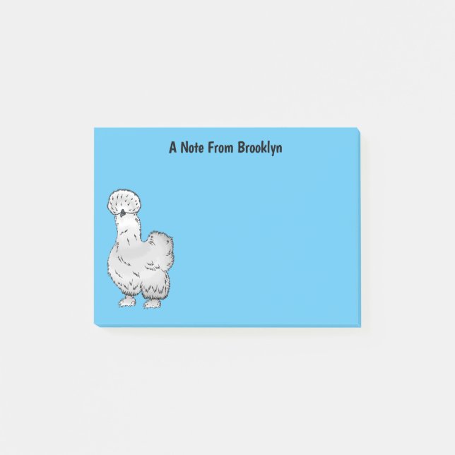 Bloco De Notas Silkie chicken cartoon illustration  (Frente)