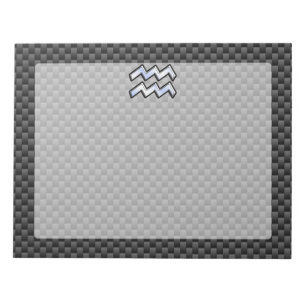 Bloco De Notas Silver Aquarius Símbolo Zodiac Estilo de Fibra Car