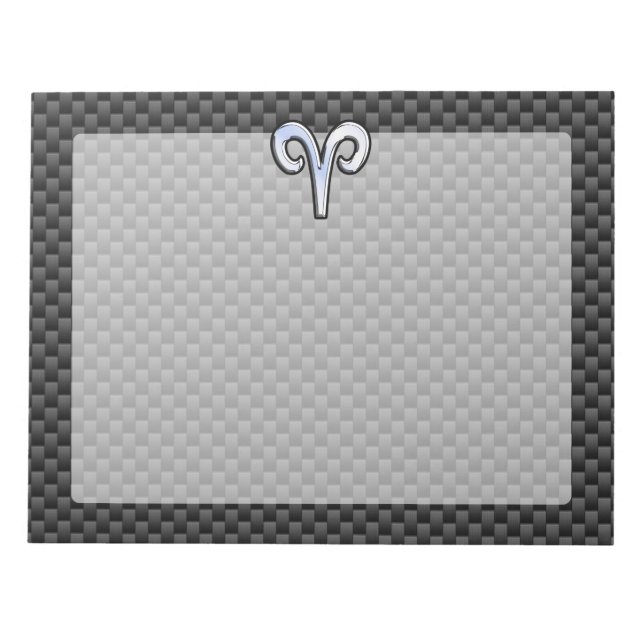 Bloco De Notas Silver Aries Zodiac Sinal Impressão de Fibra de Ca (Frente)