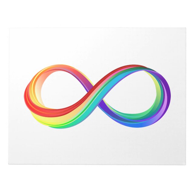 Bloco De Notas Símbolo de Infinidade Arco-Íris em Camadas (Frente)