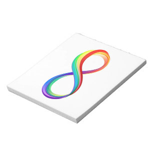 Bloco De Notas Símbolo de Infinidade Arco-Íris em Camadas