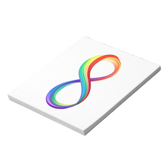 Bloco De Notas Símbolo de Infinidade Arco-Íris em Camadas (Invertido)