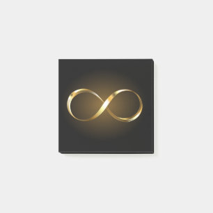 Bloco De Notas Símbolo de Infinito Dourado