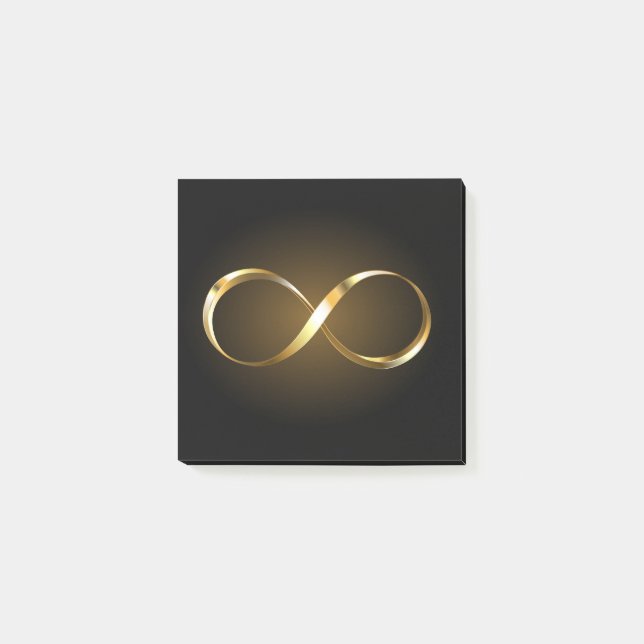 Bloco De Notas Símbolo de Infinito Dourado (Frente)