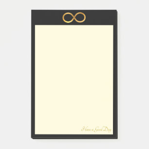 Bloco De Notas Símbolo de Infinito Dourado Coisas a Fazer