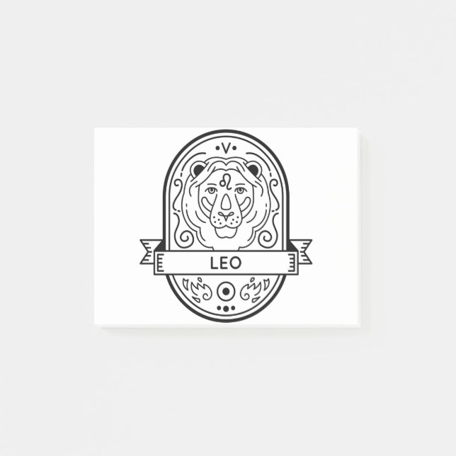 BLOCO DE NOTAS SÍMBOLO DE LEO DO CRACHÁ ZODIAC (Frente)