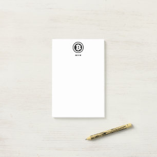 Bloco De Notas Símbolo de logotipo Bitmoney preto monograma