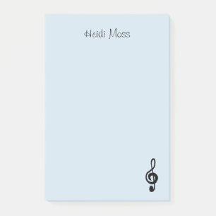 Bloco De Notas Símbolo de música Treble Clef Blue
