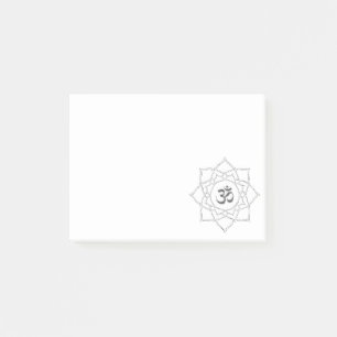 Bloco De Notas Símbolo de Om da Flor do Lotus Notas de Posto de D