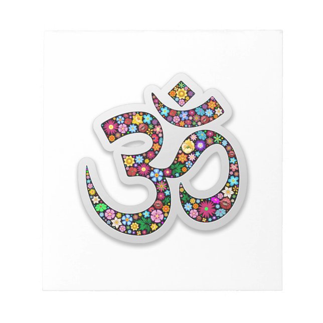 Bloco De Notas Símbolo de Yoga Om Ohm Aum Namaste (Frente)