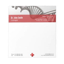 Bloco De Notas Símbolo médico profissional 3D ADN cruzado