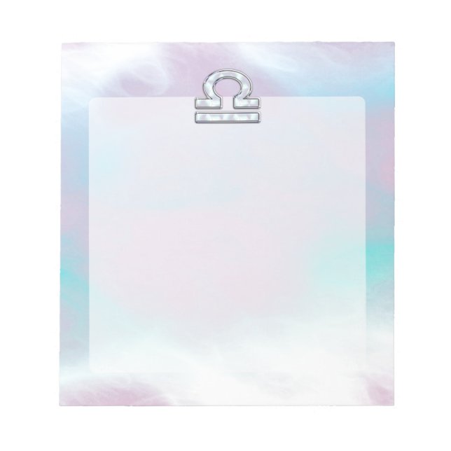 Bloco De Notas Símbolo Moderno Libra Zodíaco Mãe do Estilo Pérola (Frente)