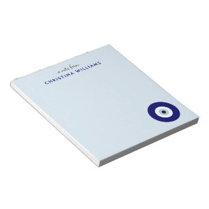 Bloco De Notas Símbolo Personalizado de Proteção do Olho Mau Azul