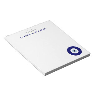 Bloco De Notas Símbolo Personalizado de Proteção do Olho Mau Azul