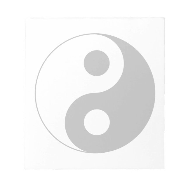Bloco De Notas Símbolo Yin e Yang Preto e Branco Opaco (Frente)
