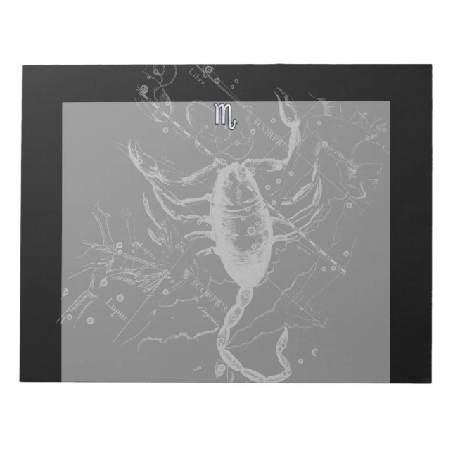 Bloco De Notas Símbolo Zodiac Escorpião Cromo Escorpio Escorpião  (Frente)