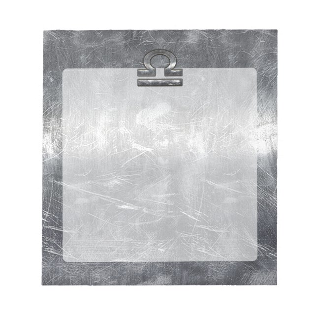 Bloco De Notas Símbolo Zodíaco Industrial do Aço Prateado (Frente)