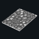 Bloco De Notas Símbolos de Papais noeis de Natal Feliz, Preto e B<br><div class="desc">Símbolos de Papais noeis de Natal Feliz,  Preto e Branco</div>