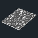 Bloco De Notas Símbolos de Papais noeis de Natal Feliz, Preto e B<br><div class="desc">Símbolos de Papais noeis de Natal Feliz,  Preto e Branco</div>