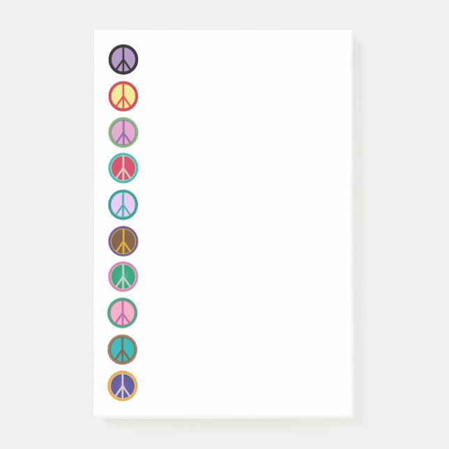 Bloco De Notas Símbolos de paz coloridos (Frente)