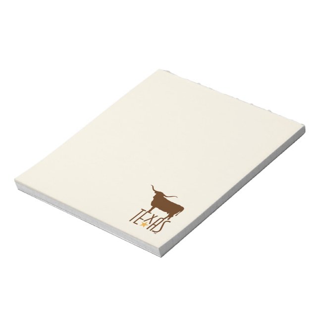 Bloco De Notas Símbolos do Texas, Longhorn, marrom (Invertido)
